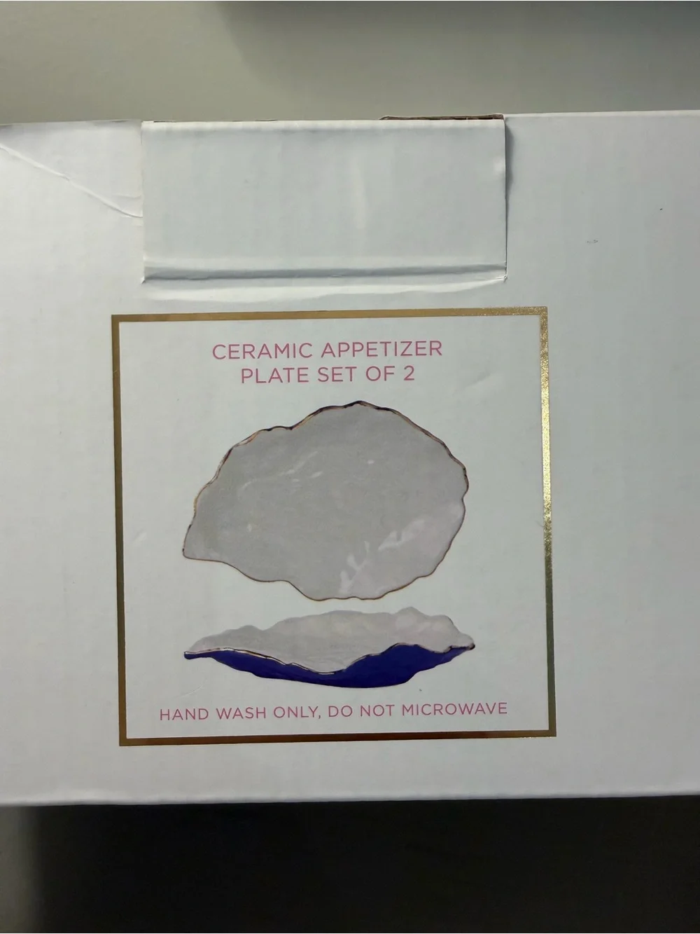 Lilly Pulitzer Ceramic Oyster Shell Appetizer Plate Set of 2 Frenchie Blue NIB
